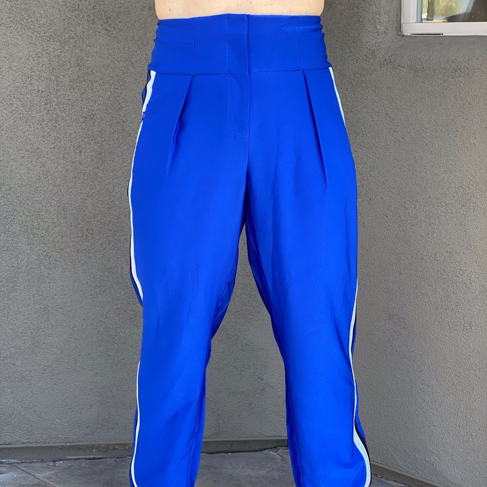 Bebe high waisted stripe pants